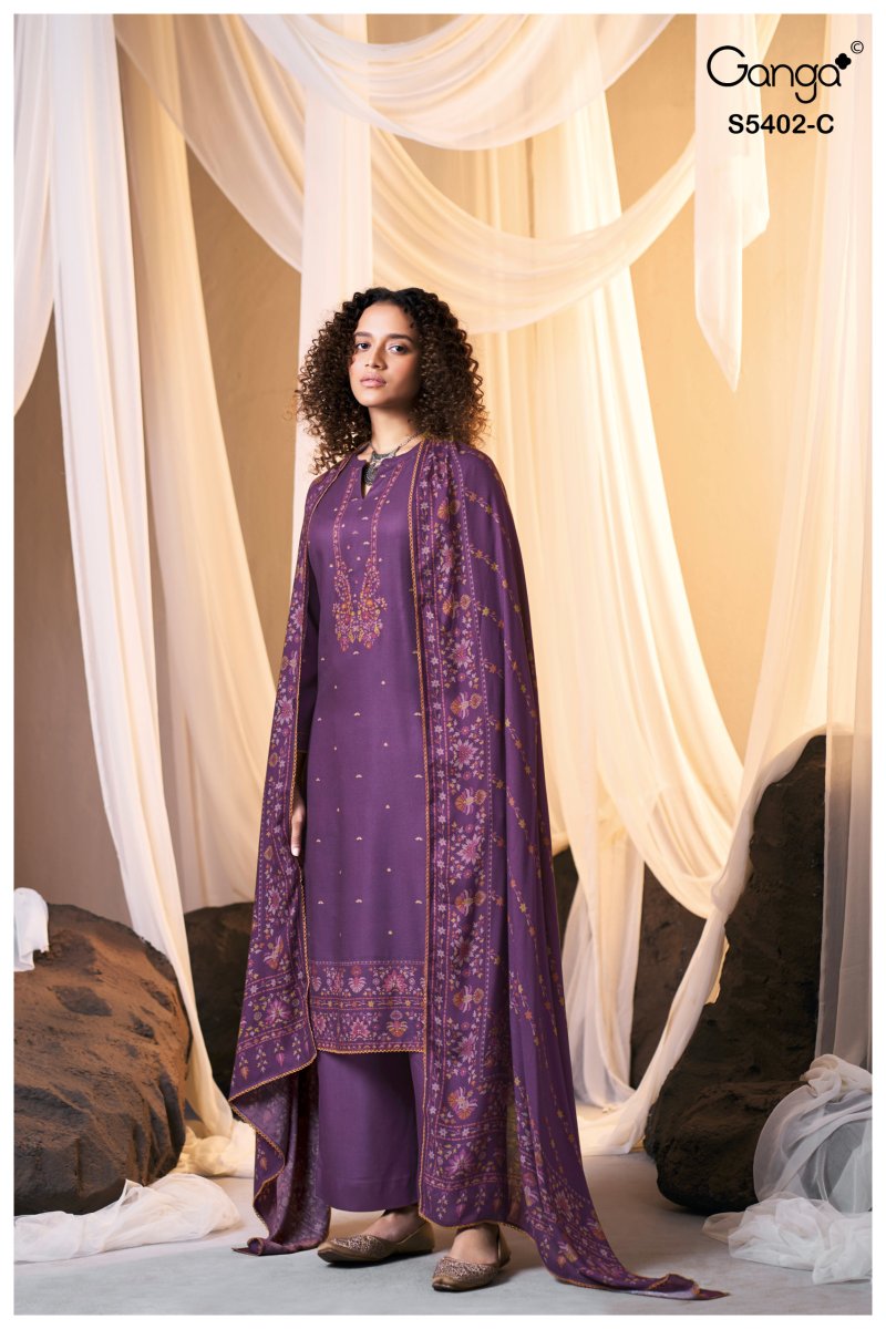 Daelira 5402 By Ganga Pashmina Dress Material